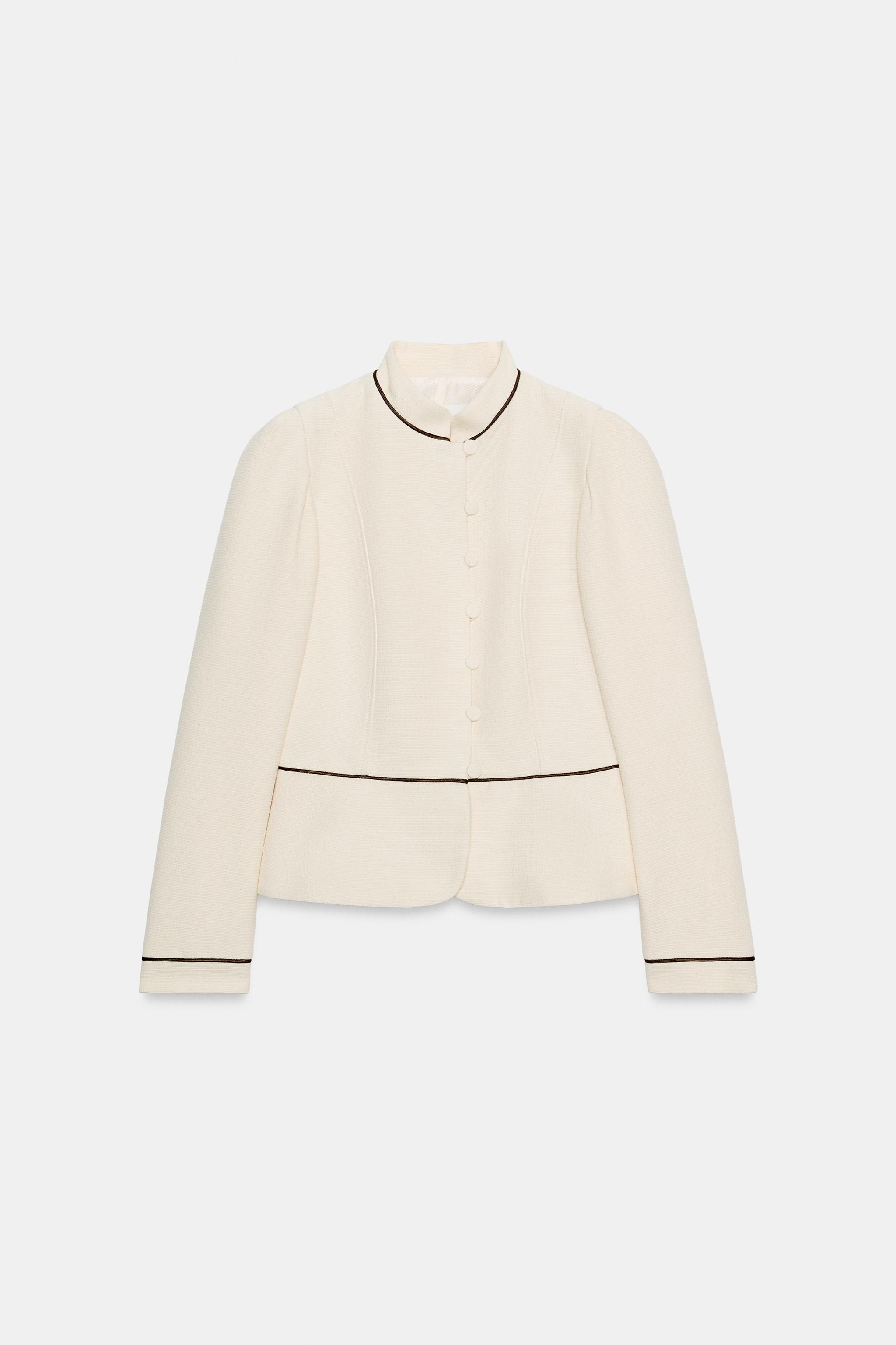 VESTE AJUSTÉE À LISERÉS EN CONTRASTE